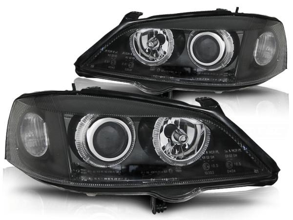 Scheinwerfer Angel Eyes für Opel Astra G Bj. 98-05 Schwarz